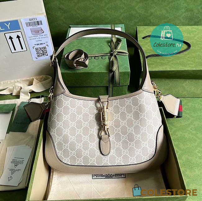Gucci Jackie 1961 Small GG Shoulder Beige Bag 28cm - 1
