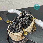 Dior Lady Raffia Small Blue Bag 20cm - 2