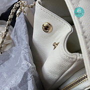 Chanel Mini Flap Bag Gold-Tone White Metal 19x7x14cm - 5