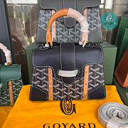 Goyard Black Coated Canvas Leather Top handle 21cm - 1