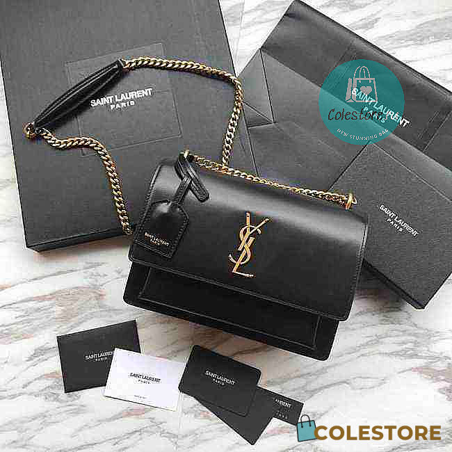YSL Large Sunset Leather Black 22cm - 1