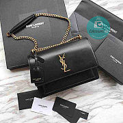 YSL Large Sunset Leather Black 22cm - 3