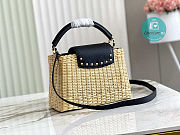 Louis Vuitton Capucine Straw Bag In Black Size 27cm - 5