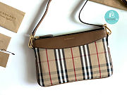 Burberry Horseferry Check and Brown Leather Clutch 26x16.5 cm - 6