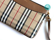Burberry Horseferry Check and Brown Leather Clutch 26x16.5 cm - 2