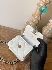 Chanel Clutch With Chain In White 81198 size 8.5×9.7×6cm - 5