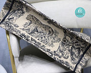 Large Dior Book Tote Blue Toile De Jouy Embroidery 42cm - 5