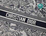 Large Dior Book Tote Blue Toile De Jouy Embroidery 42cm - 4