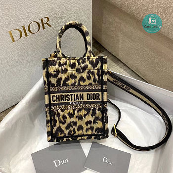 Mini Dior Book Tote Phone Bag Beige 13.5x5x18 cm