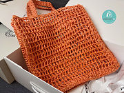 Prada Raffia Tote Bag Orange 1BG393 36x38x3 cm - 4