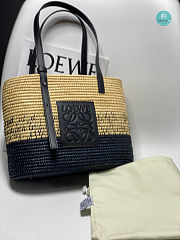 Loewe's lbiza Small Leather - Trimmed de'grade' Raffia Tote 30x21x11 cm - 5