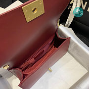 Chanel Medium Boy Chevrom Red 67086 25cm - 3
