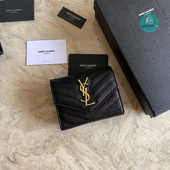 YSL Saint Laurent Short Wallet In Black 403943 12.5×10×2.5 cm