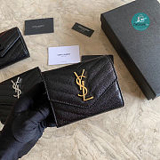 YSL Saint Laurent Short Wallet In Black 403943 12.5×10×2.5 cm - 3