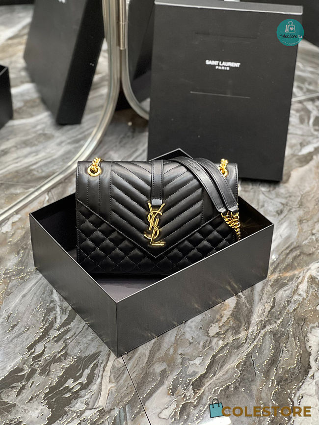 Saint Laurent YSL Envelope Medium Black 487206 24x17.5x6 cm - 1