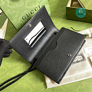 Gucci GG Marmont Leather Mini Chain In Black 497985 20x12.5x4 cm - 5