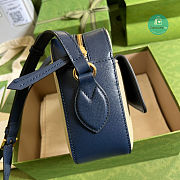 Gucci 1955 Shoulder Bag In Navy Leather 645454 Size 22x17x6.5cm - 6