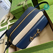 Gucci 1955 Shoulder Bag In Navy Leather 645454 Size 22x17x6.5cm - 5