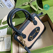 Gucci Horsebit 1955 Mini Top Handle Bag 640716 in Beige Canvas 20x19.5x7.5 cm - 2
