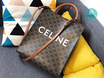 Celine Triomphe Vertical Cabas Tote Bag In Brown 28.5x33x8 cm 