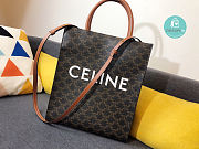 Celine Triomphe Vertical Cabas Tote Bag In Brown 28.5x33x8 cm  - 4