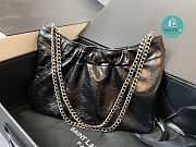 YSL Pac Pac Ruched Hobo Black Shoulder Bag 681632 size 24x14x4cm - 2
