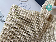 Prada Raffia Woven Tote Bag In Tan 36x38x11 cm - 3