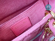 Dior D-Joy Bag Bright Pink Cannage Denim M0540 26x14x5cm - 6