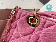 Dior D-Joy Bag Bright Pink Cannage Denim M0540 26x14x5cm - 5