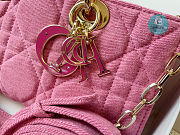 Dior D-Joy Bag Bright Pink Cannage Denim M0540 26x14x5cm - 2