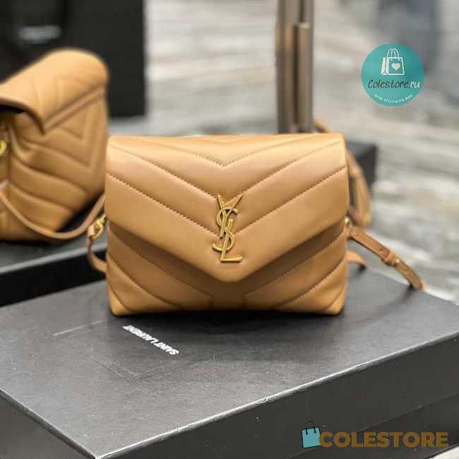 YSL Lou Lou Toy Crossbody Bag In Brown Size 18cm   - 1