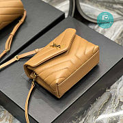 YSL Lou Lou Toy Crossbody Bag In Brown Size 18cm   - 4