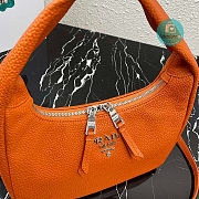 Prada Hobo Leather Bag Orange 1BC132 Size 26x21x9.5cm - 2