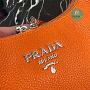 Prada Hobo Leather Bag Orange 1BC132 Size 26x21x9.5cm - 3