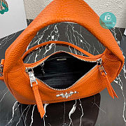 Prada Hobo Leather Bag Orange 1BC132 Size 26x21x9.5cm - 5