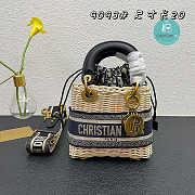 Dior Lady Raffia Small Blue Bag 20cm - 1