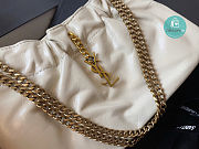YSL Pac Pac Ruched Hobo White Shoulder Bag 681632 size 24x14x4cm - 3