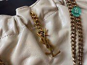 YSL Pac Pac Ruched Hobo White Shoulder Bag 681632 size 24x14x4cm - 5