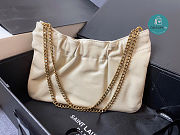 YSL Pac Pac Ruched Hobo White Shoulder Bag 681632 size 24x14x4cm - 4
