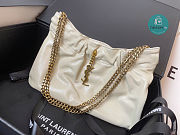 YSL Pac Pac Ruched Hobo White Shoulder Bag 681632 size 24x14x4cm - 2