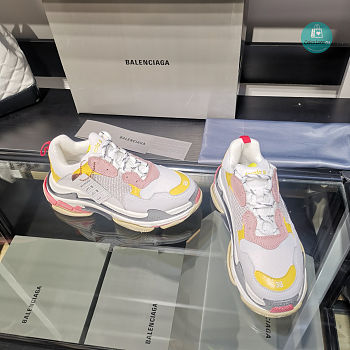 Balenciaga Triple S Cream Yellow Red Sneakers