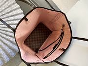 Louis Vuitton Neverfull Damier Ebene MM Rose Ballerine N41603 Size 31x28x14cm - 5