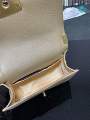 Chanel Boy Flap Bag Yellow Chervon Calfskin 67085 Size 20cm - 6