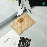 Chanel 18C Boy Card Holder In Beige 7.5x11x0.5 cm - 6