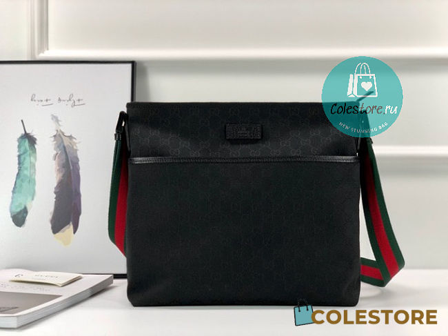 Gucci GG Canvas Medium Messenger Black Bag 189751 Size 34x34x11cm - 1