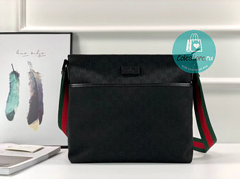 Gucci GG Canvas Medium Messenger Black Bag 189751 Size 34x34x11cm