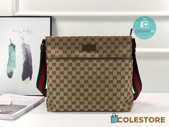 Gucci GG Canvas Medium Messenger Brown Bag 189751 Size 34x34x11cm - 1
