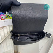 Prada Leather Shoulder Bag In Black 1BD314 23x15.5x9 cm - 2