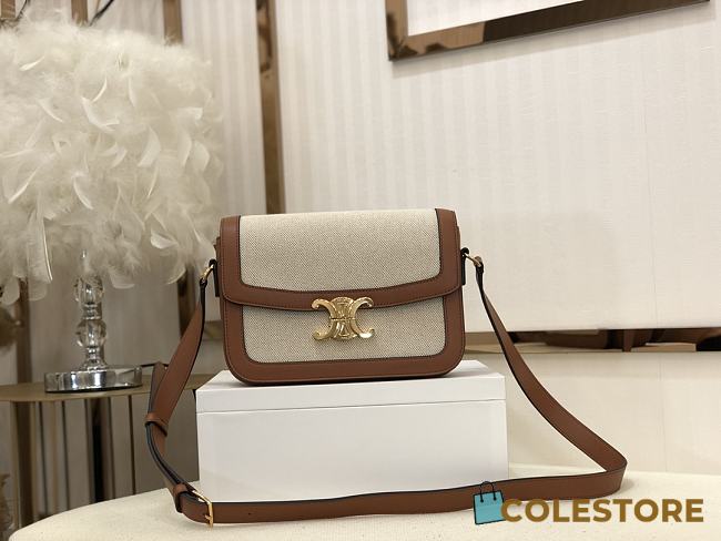 CELINE TRIOMPH IN BROWN 22X16.5X7 CM - 1