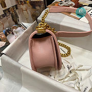 Chanel Small BOY CHANEL Messenger Bag Lambskin Pink AS3350 19.5×15.5×7cm - 4